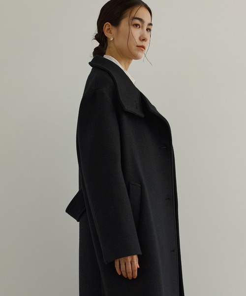 SALON adam et rope'(サロン アダム エ ロペ)の「【WEB限定】スタンドカラー2WAYロングコート(ダウンジャケット/コート・レディース・チャコールグレー/ライトグレー/ブラウン・FREE)」の21枚目の写真