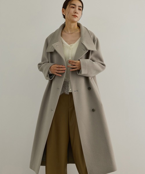 SALON adam et rope'(サロン アダム エ ロペ)の「【WEB限定】スタンドカラー2WAYロングコート(ダウンジャケット/コート・レディース・チャコールグレー/ライトグレー/ブラウン・FREE)」の12枚目の写真