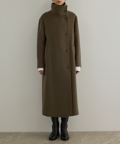 SALON adam et rope'(サロン アダム エ ロペ)の「【WEB限定】スタンドカラー2WAYロングコート(ダウンジャケット/コート・レディース・チャコールグレー/ライトグレー/ブラウン・FREE)」の6枚目の写真