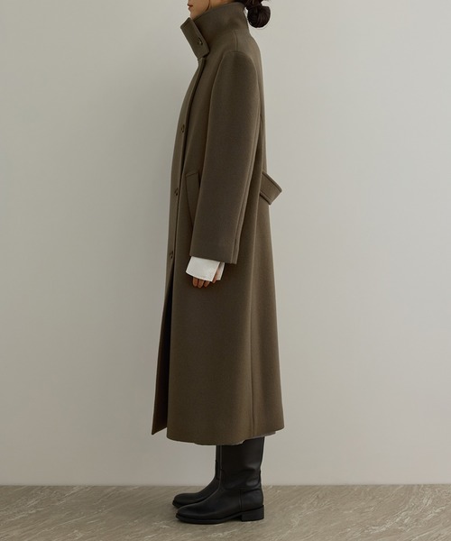SALON adam et rope'(サロン アダム エ ロペ)の「【WEB限定】スタンドカラー2WAYロングコート(ダウンジャケット/コート・レディース・チャコールグレー/ライトグレー/ブラウン・FREE)」の7枚目の写真