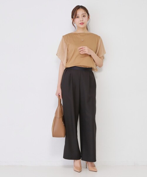 COUP DE CHANCE(クードシャンス)の「【手洗い可/日本製】リラクシーワイドパンツ(その他パンツ・レディース・ブラック/ナチュラル・40/38/36/34)」の4枚目の写真