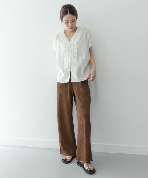 URBAN RESEARCH Sonny Label(アーバンリサーチサニーレーベル)の「ドライタッチワッシャーカットイージーパンツ(その他パンツ・レディース・グリーン系その他/ブラウン/ブラック・FREE)」の21枚目の写真