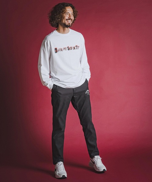 seventy seven(セブンティセブン)の「mlt5783- middle oz L-S fine t-shirt (collage) ロングスリーブTシャツ(7726W220)(Tシャツ/カットソー・メンズ・ホワイト/ブラック/ブルー・S/M/L/XL)」の7枚目の写真