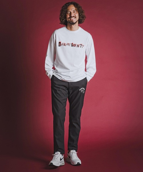 seventy seven(セブンティセブン)の「mlt5783- middle oz L-S fine t-shirt (collage) ロングスリーブTシャツ(7726W220)(Tシャツ/カットソー・メンズ・ホワイト/ブラック/ブルー・S/M/L/XL)」の8枚目の写真