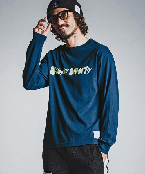 seventy seven(セブンティセブン)の「mlt5783- middle oz L-S fine t-shirt (collage) ロングスリーブTシャツ(7726W220)(Tシャツ/カットソー・メンズ・ホワイト/ブラック/ブルー・S/M/L/XL)」の11枚目の写真