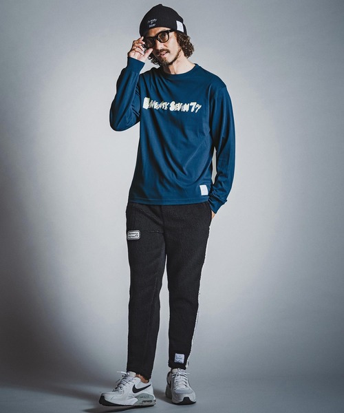 seventy seven(セブンティセブン)の「mlt5783- middle oz L-S fine t-shirt (collage) ロングスリーブTシャツ(7726W220)(Tシャツ/カットソー・メンズ・ホワイト/ブラック/ブルー・S/M/L/XL)」の13枚目の写真