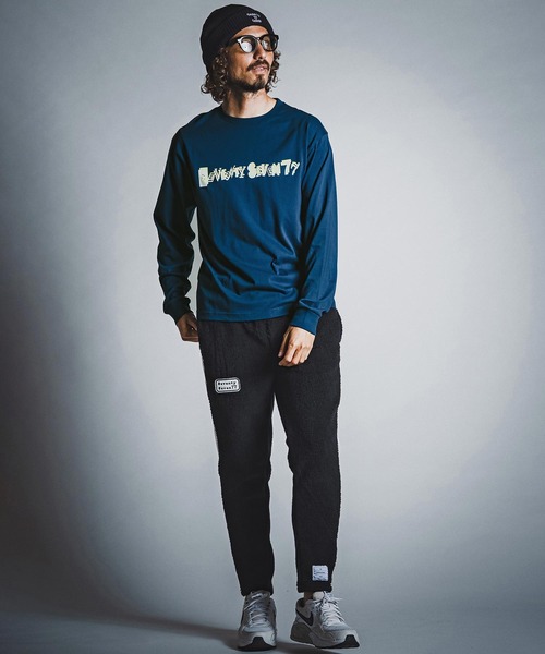 seventy seven(セブンティセブン)の「mlt5783- middle oz L-S fine t-shirt (collage) ロングスリーブTシャツ(7726W220)(Tシャツ/カットソー・メンズ・ホワイト/ブラック/ブルー・S/M/L/XL)」の15枚目の写真