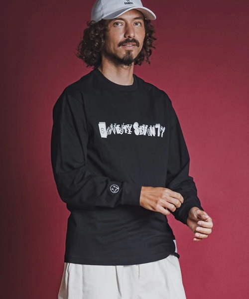 seventy seven(セブンティセブン)の「mlt5783- middle oz L-S fine t-shirt (collage) ロングスリーブTシャツ(7726W220)(Tシャツ/カットソー・メンズ・ホワイト/ブラック/ブルー・S/M/L/XL)」の17枚目の写真