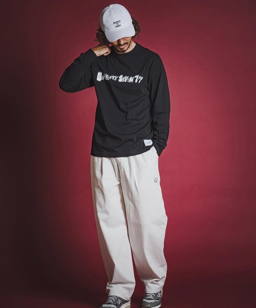 seventy seven(セブンティセブン)の「mlt5783- middle oz L-S fine t-shirt (collage) ロングスリーブTシャツ(7726W220)(Tシャツ/カットソー・メンズ・ホワイト/ブラック/ブルー・S/M/L/XL)」の20枚目の写真