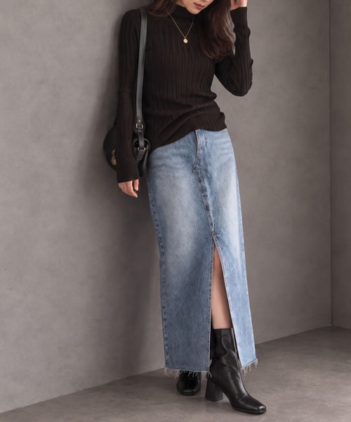 ap retro(アプレトロ)の「【ap retro basic】ワイドリブハイネックニット(ニット/セーター・レディース・ブラック/モカ/ライトベージュ/チャコール・FREE)」の21枚目の写真