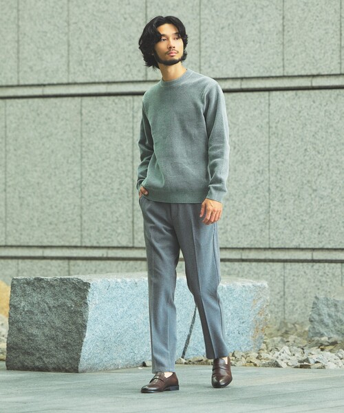 ABAHOUSE GRAY(アバハウスグレイ)の「【ダブルフェイス】モール プルオーバー ニット(ニット/セーター・メンズ・ベージュ/モスグリーン/グレー・46/48)」の4枚目の写真