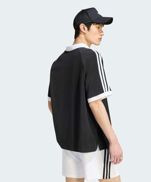 adidas(アディダス)の「テリー ポロシャツ / アディダスオリジナルス adidas Originals(ポロシャツ・メンズ・ブラック・XX-LARGE/X-LARGE/SMALL/LARGE/MEDIUM/3XL/XX-SMALL/X-SMALL)」の2枚目の写真