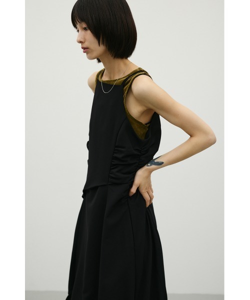 STYLEMIXER(スタイルミキサー)の「ギャザータックキャミワンピース(ワンピース・レディース・グレー/ブラック/ベージュ系その他・MEDIUM/SMALL)」の9枚目の写真
