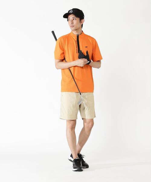 MASTER BUNNY EDITION(マスターバニーエディション)の「【MASTER BUNNY EDITION】ドビーワッフル半袖ハーフジップカットソー(Tシャツ/カットソー・メンズ・ホワイト/ブラック/オレンジ・MEDIUM/X-LARGE/LARGE)」の6枚目の写真