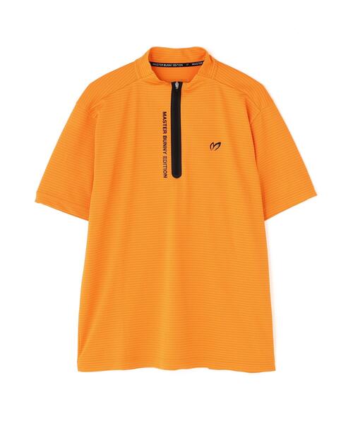 MASTER BUNNY EDITION(マスターバニーエディション)の「【MASTER BUNNY EDITION】ドビーワッフル半袖ハーフジップカットソー(Tシャツ/カットソー・メンズ・ホワイト/ブラック/オレンジ・MEDIUM/X-LARGE/LARGE)」の4枚目の写真
