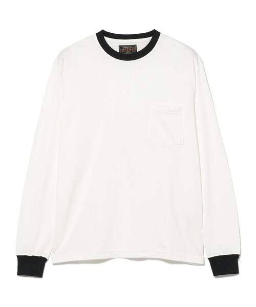 BEAMS PLUS(ビームスプラス)の「Pocket Tee 2 Tone(Tシャツ/カットソー・メンズ・ネイビー/オリーブ/ホワイト・SMALL/MEDIUM/X-LARGE/LARGE/XX-LARGE)」の6枚目の写真