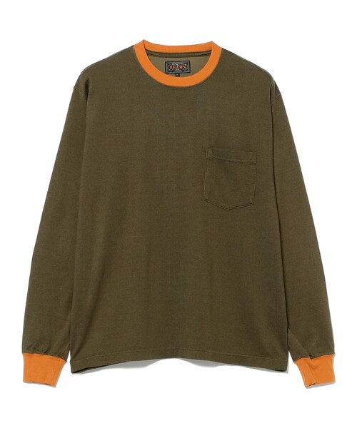 BEAMS PLUS(ビームスプラス)の「Pocket Tee 2 Tone(Tシャツ/カットソー・メンズ・ネイビー/オリーブ/ホワイト・SMALL/MEDIUM/X-LARGE/LARGE/XX-LARGE)」の9枚目の写真