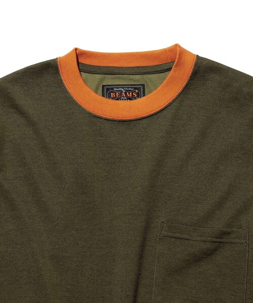 BEAMS PLUS(ビームスプラス)の「Pocket Tee 2 Tone(Tシャツ/カットソー・メンズ・ネイビー/オリーブ/ホワイト・SMALL/MEDIUM/X-LARGE/LARGE/XX-LARGE)」の13枚目の写真