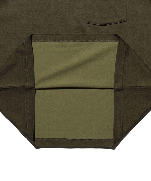 BEAMS PLUS(ビームスプラス)の「Pocket Tee 2 Tone(Tシャツ/カットソー・メンズ・ネイビー/オリーブ/ホワイト・SMALL/MEDIUM/X-LARGE/LARGE/XX-LARGE)」の14枚目の写真
