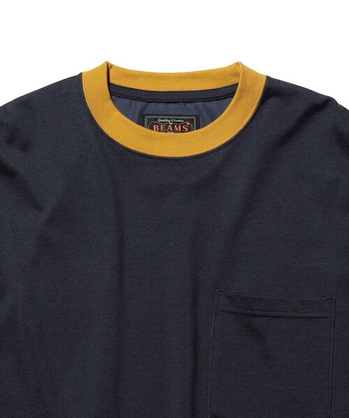 BEAMS PLUS(ビームスプラス)の「Pocket Tee 2 Tone(Tシャツ/カットソー・メンズ・ネイビー/オリーブ/ホワイト・SMALL/MEDIUM/X-LARGE/LARGE/XX-LARGE)」の19枚目の写真