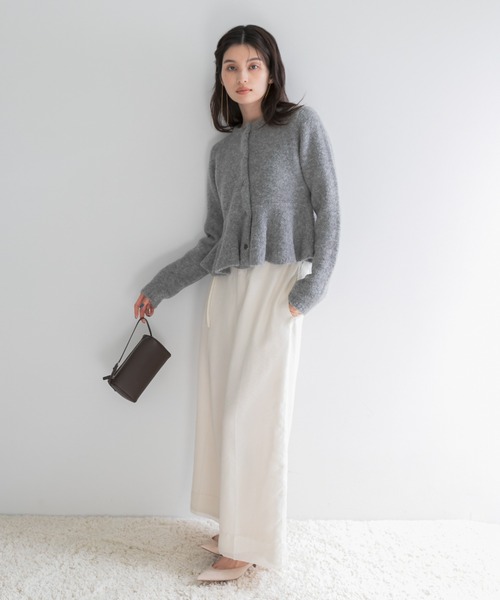 URBAN RESEARCH ROSSO WOMEN(アーバンリサーチ ロッソ)の「『WEB限定』ブークレーペプラムカーディガン(カーディガン/ボレロ・レディース・アイボリー/ライトグレー・FREE)」の15枚目の写真