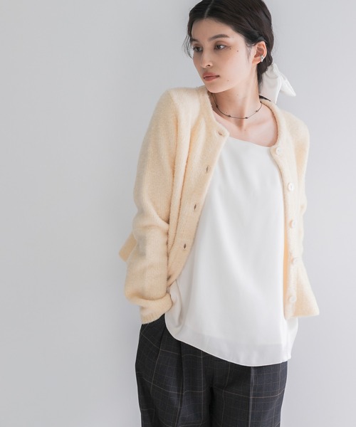 URBAN RESEARCH ROSSO WOMEN(アーバンリサーチ ロッソ)の「『WEB限定』ブークレーペプラムカーディガン(カーディガン/ボレロ・レディース・アイボリー/ライトグレー・FREE)」の18枚目の写真