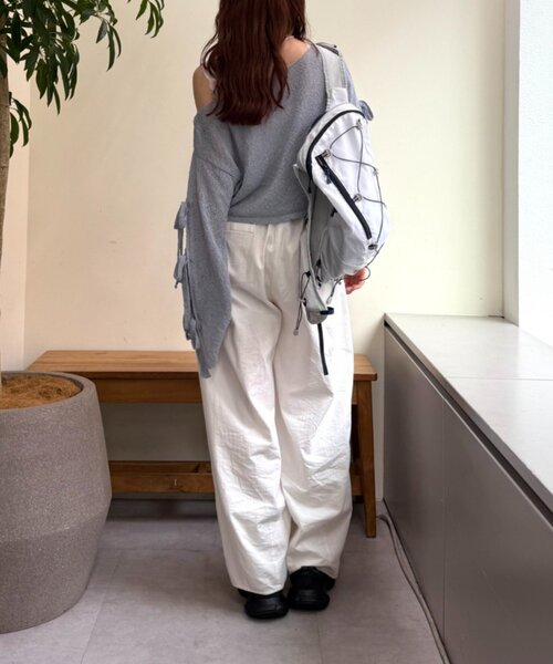 w closet(ダブルクローゼット)の「ワンショル袖リボンニット(ニット/セーター・レディース・ブルー/アイボリー/イエロー・FREE)」の20枚目の写真
