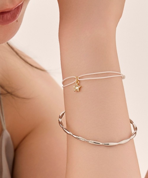 Phoebe(フィービィー)の「【金属アレルギー対応】ジュエルコードブレスレット 星/スター 男女兼用<14㎝~24cm>(ブレスレット・レディース・ピンク/グレー/ホワイト・FREE)」の1枚目の写真