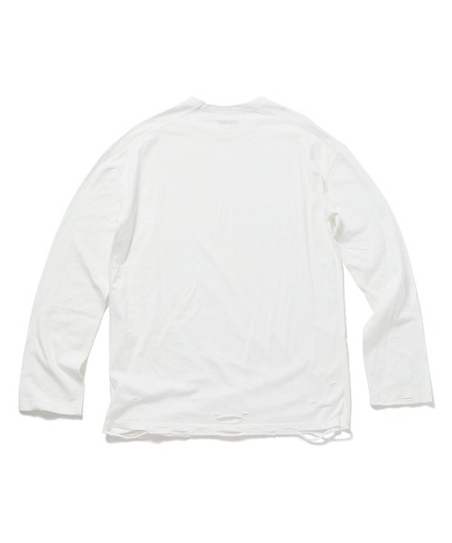 PERVERZE（パーバーズ）の「DISTRESS Long Sleeve T-Shirt（Tシャツ/カットソー・レディース・ブラック/ネイビー/ホワイト・FREE）」の4枚目の写真