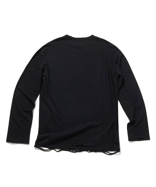 PERVERZE（パーバーズ）の「DISTRESS Long Sleeve T-Shirt（Tシャツ/カットソー・レディース・ブラック/ネイビー/ホワイト・FREE）」の5枚目の写真