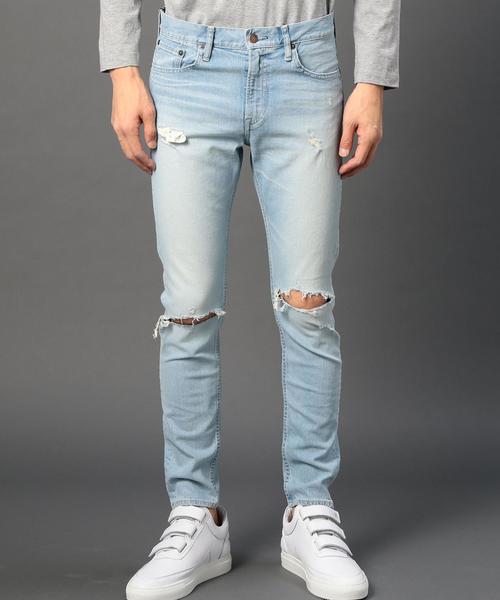 BEAUTY&YOUTH UNITED ARROWS（ビューティーアンドユースユナイテッドアローズ）の「＜monkey time＞ クラッシュ スキニーデニム（デニムパンツ・メンズ・ライトブルー・X-LARGE/LARGE/SMALL/MEDIUM）」の3枚目の写真