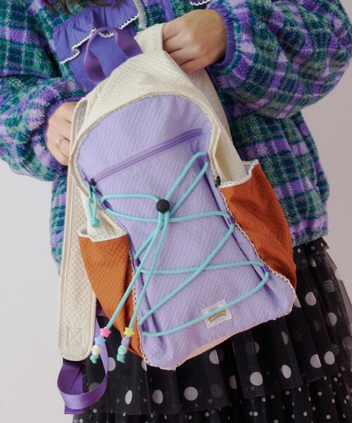 HELLO.SANFRANCISCO(ハローサンフランシスコ)の「【HELLO.SANFRANCISCO】カラフルリップバッグパック(バックパック/リュック・レディース・パープル/ピンク・ONE SIZE)」の2枚目の写真