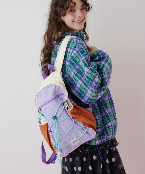 HELLO.SANFRANCISCO(ハローサンフランシスコ)の「【HELLO.SANFRANCISCO】カラフルリップバッグパック(バックパック/リュック・レディース・パープル/ピンク・ONE SIZE)」の3枚目の写真
