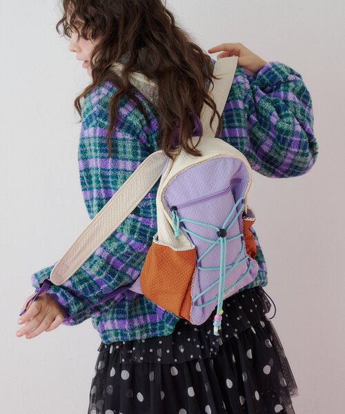 HELLO.SANFRANCISCO(ハローサンフランシスコ)の「【HELLO.SANFRANCISCO】カラフルリップバッグパック(バックパック/リュック・レディース・パープル/ピンク・ONE SIZE)」の4枚目の写真