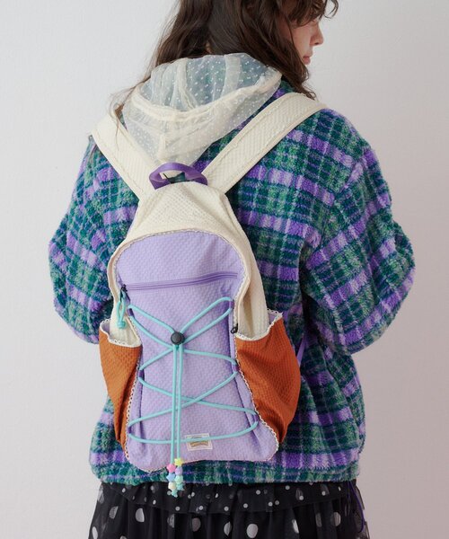 HELLO.SANFRANCISCO(ハローサンフランシスコ)の「【HELLO.SANFRANCISCO】カラフルリップバッグパック(バックパック/リュック・レディース・パープル/ピンク・ONE SIZE)」の6枚目の写真