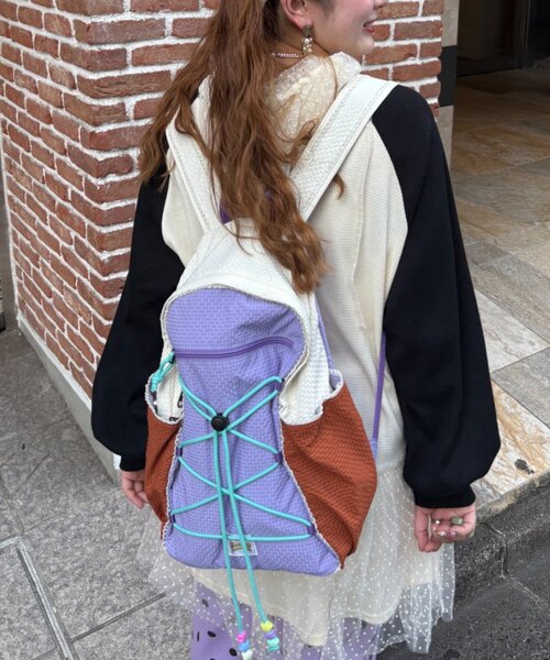 HELLO.SANFRANCISCO(ハローサンフランシスコ)の「【HELLO.SANFRANCISCO】カラフルリップバッグパック(バックパック/リュック・レディース・パープル/ピンク・ONE SIZE)」の12枚目の写真
