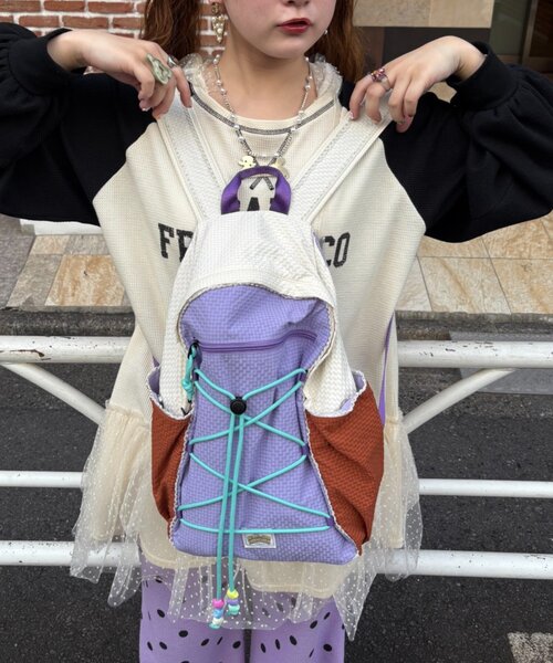 HELLO.SANFRANCISCO(ハローサンフランシスコ)の「【HELLO.SANFRANCISCO】カラフルリップバッグパック(バックパック/リュック・レディース・パープル/ピンク・ONE SIZE)」の14枚目の写真