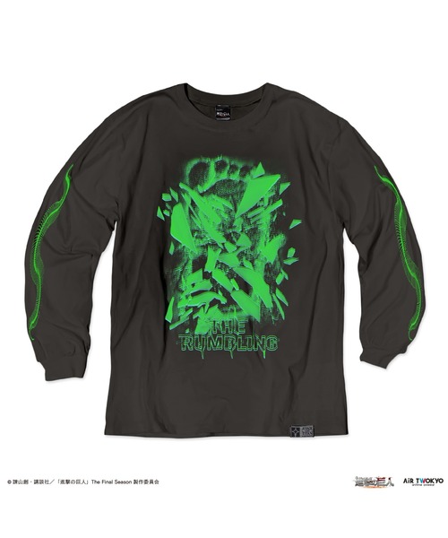 AIR TWOKYO(エアトゥーキョー)の「「進撃の巨人」 The Final SeasonロングスリーブTシャツ1(THE RUMBLING)(Tシャツ/カットソー・レディース・ブラック・SMALL/MEDIUM/LARGE/XX-LARGE)」の4枚目の写真