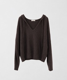 El mar モヘアVネックパーカーニット