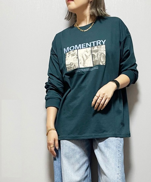Fizz(フィズ)の「コットン天竺 フォトプリント ロンT(Tシャツ/カットソー・レディース・チャコール/ブラック/ホワイト/グリーン・M)」の4枚目の写真