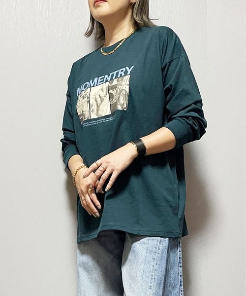 Fizz(フィズ)の「コットン天竺 フォトプリント ロンT(Tシャツ/カットソー・レディース・チャコール/ブラック/ホワイト/グリーン・M)」の18枚目の写真