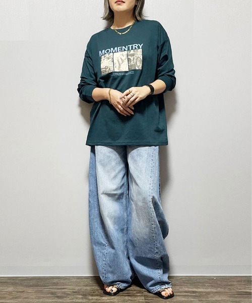 Fizz(フィズ)の「コットン天竺 フォトプリント ロンT(Tシャツ/カットソー・レディース・チャコール/ブラック/ホワイト/グリーン・M)」の19枚目の写真
