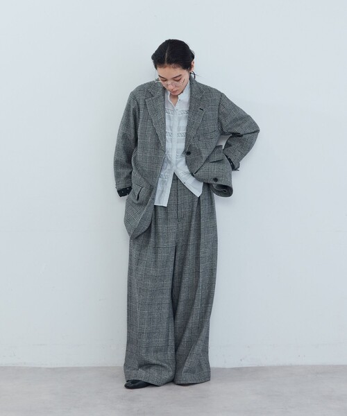 ADIEU TRISTESSE(アデュートリステス)の「《石上美津江さんコラボ》ウールチェックタックパンツ(その他パンツ・レディース・ブラウン系その他/ブラック系その他・40/38)」の10枚目の写真