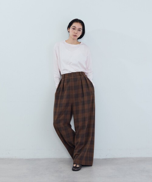 ADIEU TRISTESSE(アデュートリステス)の「《石上美津江さんコラボ》ウールチェックタックパンツ(その他パンツ・レディース・ブラウン系その他/ブラック系その他・40/38)」の14枚目の写真