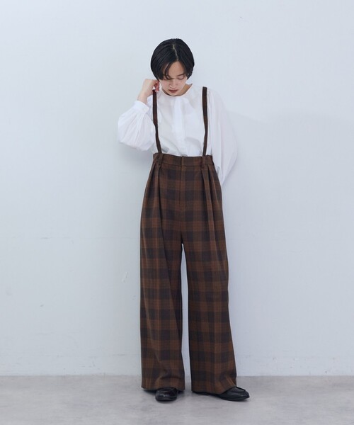 ADIEU TRISTESSE(アデュートリステス)の「《石上美津江さんコラボ》ウールチェックタックパンツ(その他パンツ・レディース・ブラウン系その他/ブラック系その他・40/38)」の18枚目の写真
