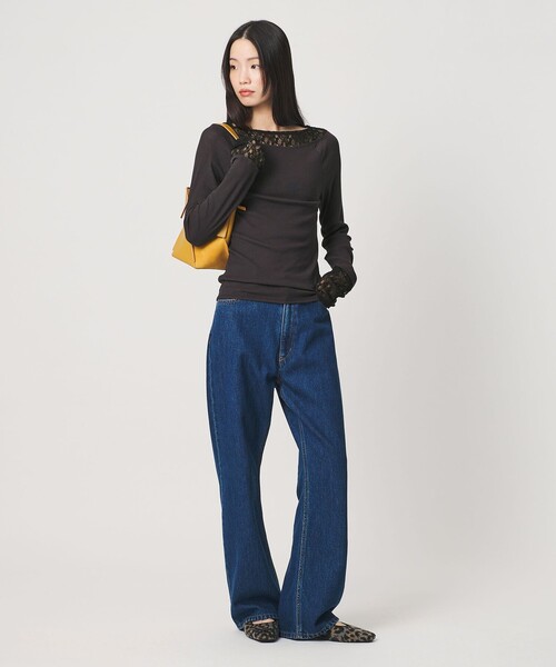 BEAUTY&YOUTH UNITED ARROWS(ビューティーアンドユースユナイテッドアローズ)の「レースドッキング ロングスリーブ カットソー(Tシャツ/カットソー・レディース・オフホワイト/ライトピンク/ダークグレー・FREE)」の6枚目の写真