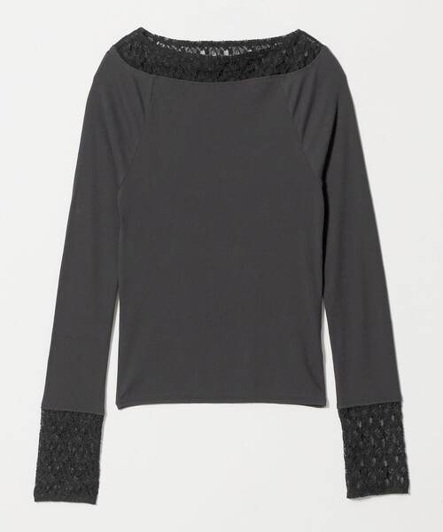 BEAUTY&YOUTH UNITED ARROWS(ビューティーアンドユースユナイテッドアローズ)の「レースドッキング ロングスリーブ カットソー(Tシャツ/カットソー・レディース・オフホワイト/ライトピンク/ダークグレー・FREE)」の15枚目の写真