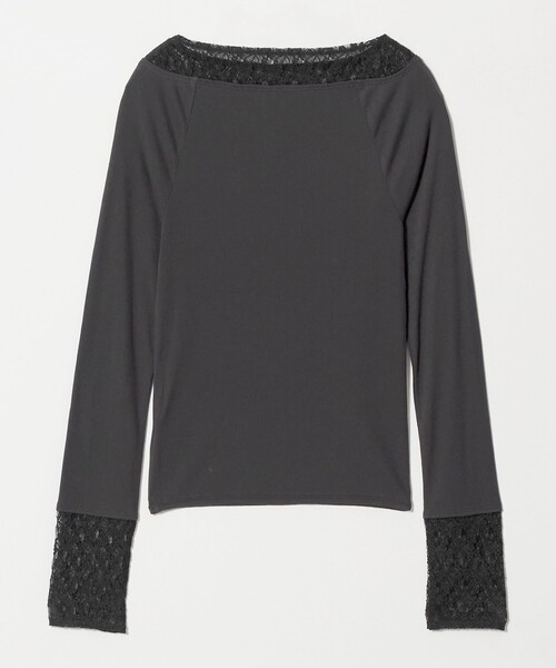 BEAUTY&YOUTH UNITED ARROWS(ビューティーアンドユースユナイテッドアローズ)の「レースドッキング ロングスリーブ カットソー(Tシャツ/カットソー・レディース・オフホワイト/ライトピンク/ダークグレー・FREE)」の16枚目の写真