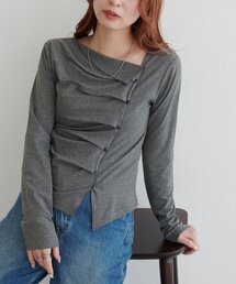 【WEB限定】アシメタック釦プルオーバー