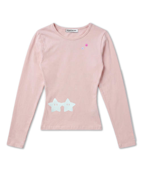 FUZZY SCAN(ファジスキャン)の「ボタンホールドハンドロングスリーブ10カラー(Tシャツ/カットソー・レディース・ライトグレー/ホワイト/ベージュ/クリーム/スカイブルー/パープル/チャコールグレー/ネイビー/カーキ/ピンク・ONE SIZE)」の10枚目の写真